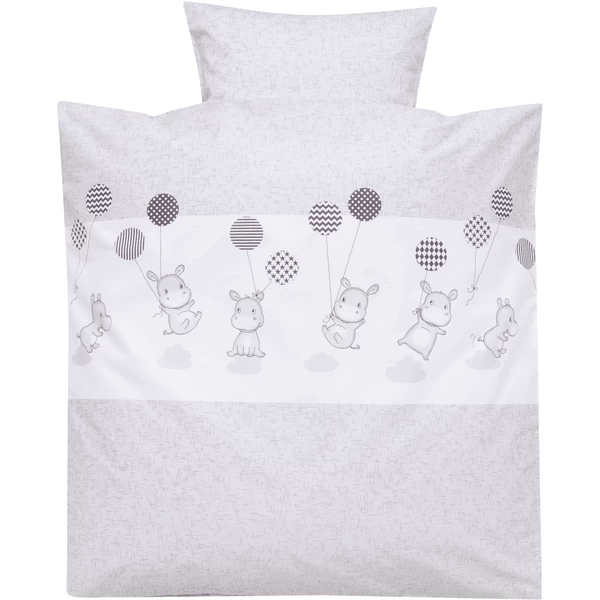 Alvi Bettwäsche 80 X 80 Cm, Hippo Silber 1 Alvi Bettwäsche 80 X 80 Cm, Hippo Silber