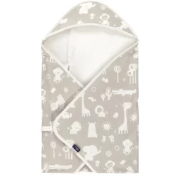 Alvi® Reisedecke 80 X 80 Cm Zootiere Taupe