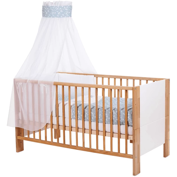 Babybay® Kinderbetthimmel Piqué Mit Band Für Applikation Stern Azurblau Sterne Weiß 1 Babybay® Kinderbetthimmel Piqué Mit Band Für Applikation Stern Azurblau Sterne Weiß