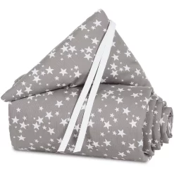 Babybay® Nestchen Piqué Boxspring XXL Taupe Sterne Weiß