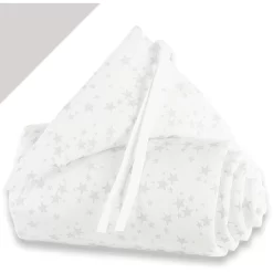 Babybay® Nestchen Piqué Midi/Mini Sterne Perlgrau 157 X 25 Cm
