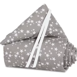 Babybay® Nestchen Piqué Original Taupe Sterne Weiß 144x25 Cm