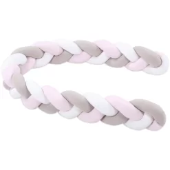 Babybay® Nestchenschlange Geflochten Weiß/beige/rosa