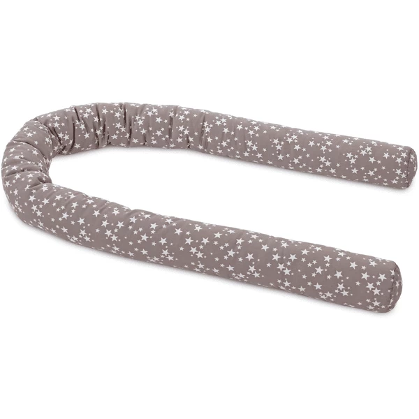 Babybay Nestchenschlange Piqué Taupe Sterne Weiß 1 Babybay Nestchenschlange Piqué Taupe Sterne Weiß