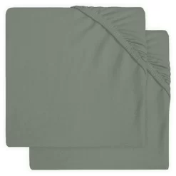 Jollein Jersey Spannbettlaken 2er-Pack Ash Green 60x120 Cm