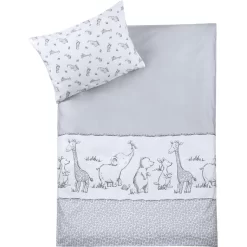 JULIUS ZÖLLNER Bettwäsche 100/135cm Safari Weiß/grau