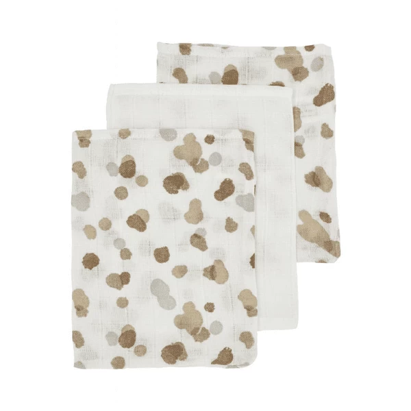 Meyco Musselin Waschhandschuhe 3er Pack Stains Neutral 1 Meyco Musselin Waschhandschuhe 3er Pack Stains Neutral