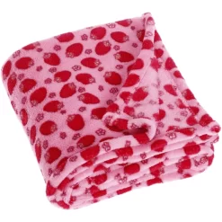Playshoes Fleece-Decke 75x100cm Erdbeere Rosa