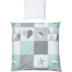 Roba Wiegenbettwäsche 2-teilig Happy Patch Mint 80 X 80 Cm