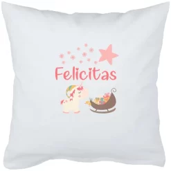 Schnullireich Babykissen Mit Namen Party Einhorn Weiß